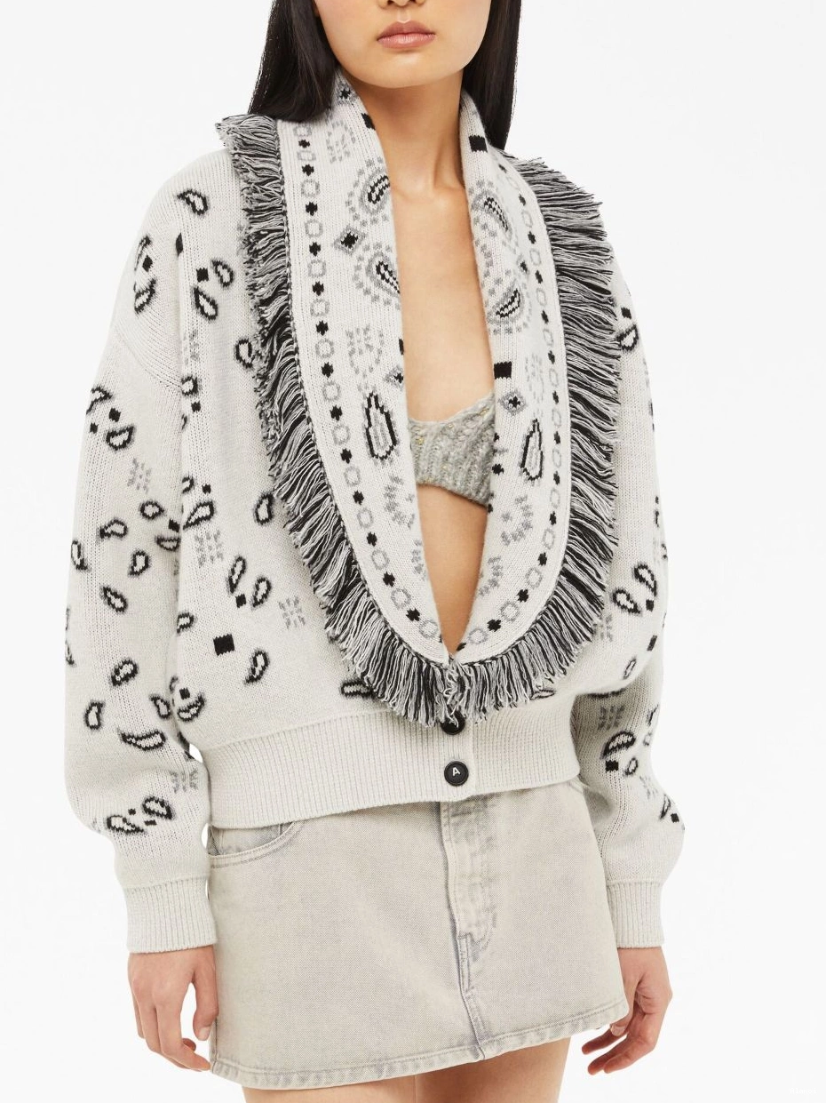 Cheap Women Alanui Bandana Jacquard cardigan cropped 0808